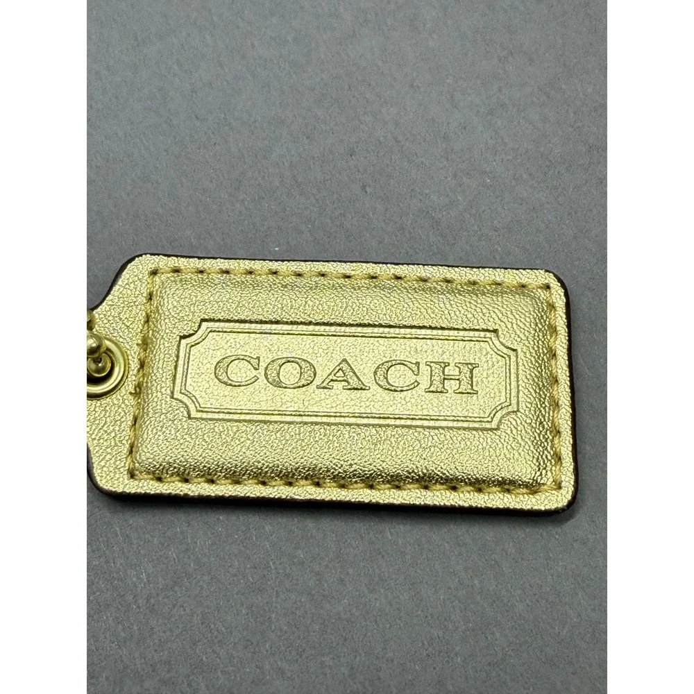Coach Lot of 2 Hand Tags Metallic Leather Coin Logo